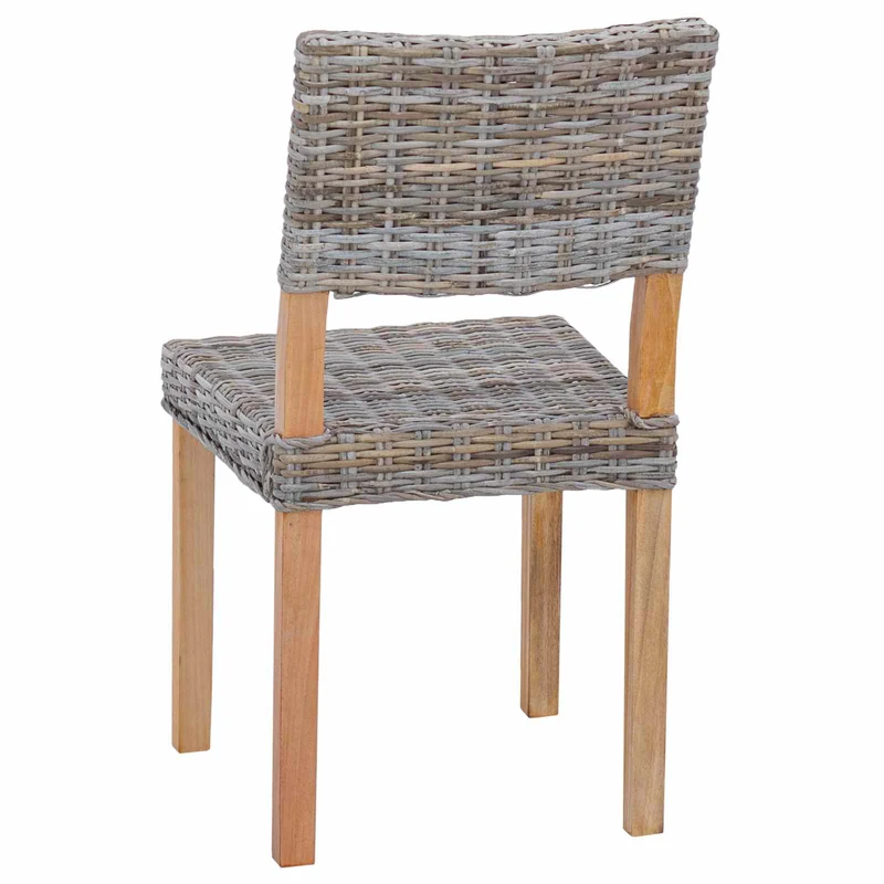 Dining Chair GENDT 2 pcs Kubu Rattan Kubu Grey 46 x 55 x 84 cm