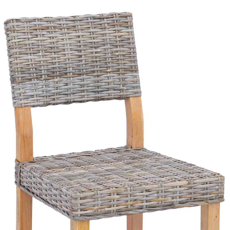 Dining Chair GENDT 2 pcs Kubu Rattan Kubu Grey 46 x 55 x 84 cm