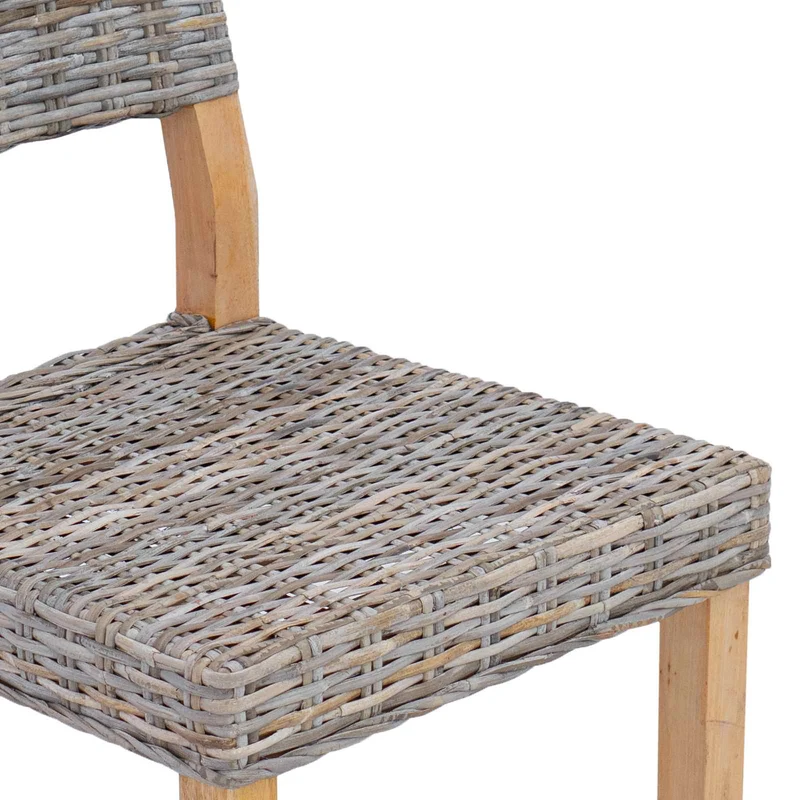 Dining Chair GENDT 2 pcs Kubu Rattan Kubu Grey 46 x 55 x 84 cm