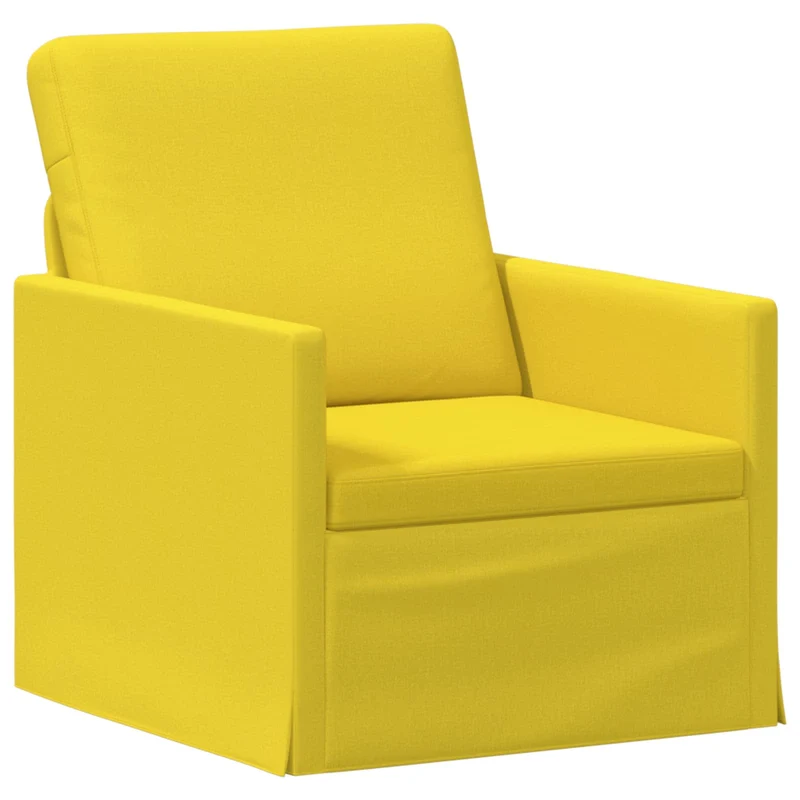 Sofa Set 2 pcs Light Yellow Fabric