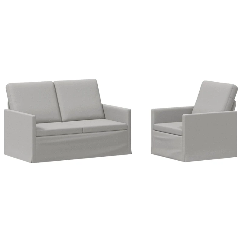 Sofa Set 2 pcs Cloud Grey Fabric