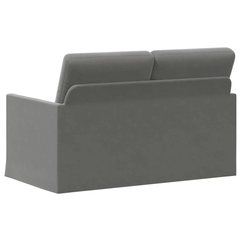 2 Seater Sofa Dark Grey 130 x 81 x 82 cm Velvet