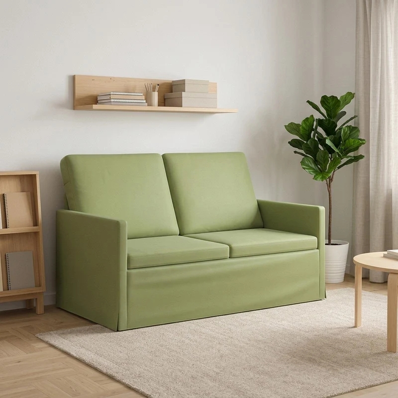 2 Seater Sofa Light Green 130 x 81 x 82 cm Velvet