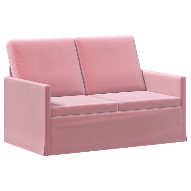 2 Seater Sofa Pink 130 x 81 x 82 cm Velvet