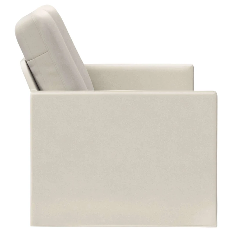 2 Seater Sofa Cream 130 x 81 x 82 cm Velvet