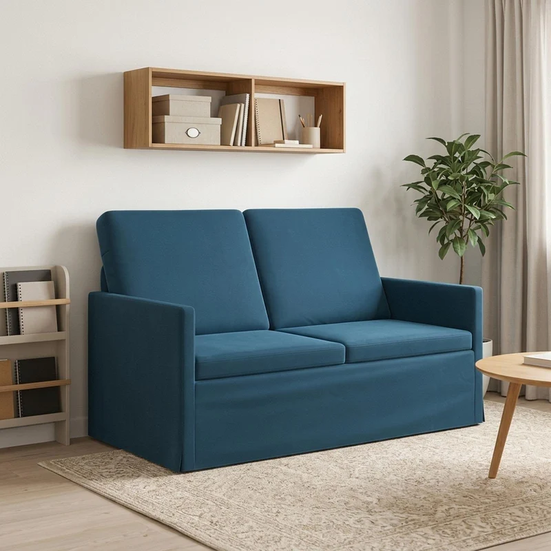 2 Seater Sofa Blue 130 x 81 x 82 cm Velvet