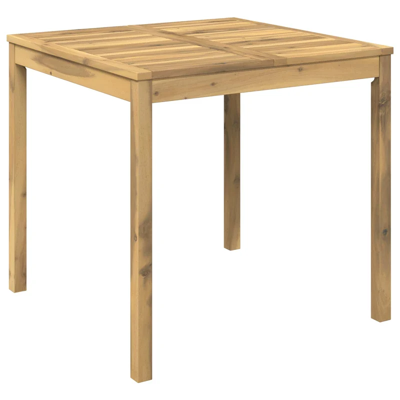 Garden Dinner Table Whitewash 80 x 80.5 x 75 cm