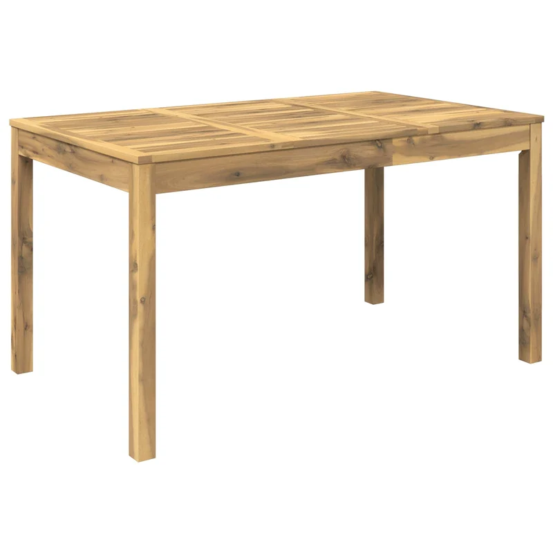 Garden Dinner Table Whitewash 141 x 80.5 x 75 cm