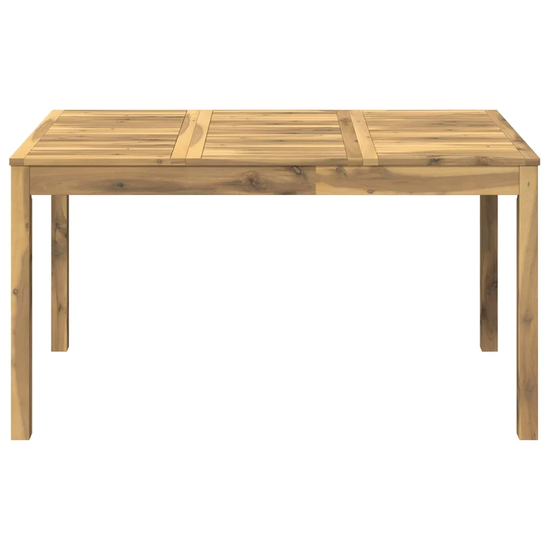 Garden Dinner Table Whitewash 141 x 80.5 x 75 cm