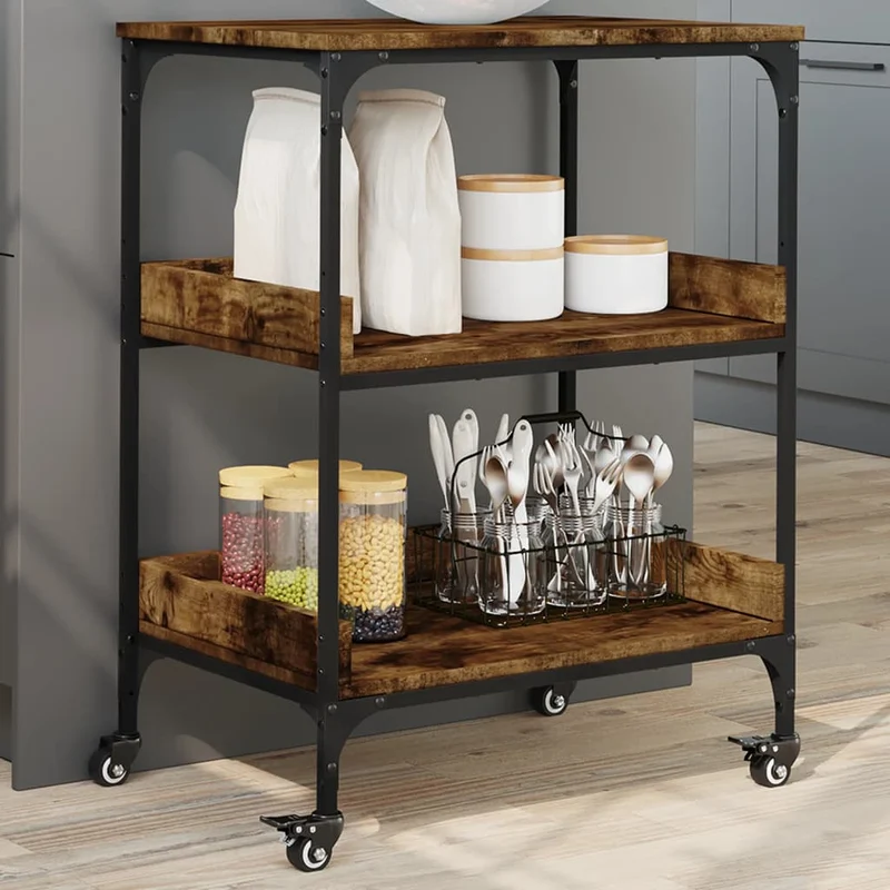 Kitchen Trolley Smoked Oak 60x41x80,5 cm Engineered Wood