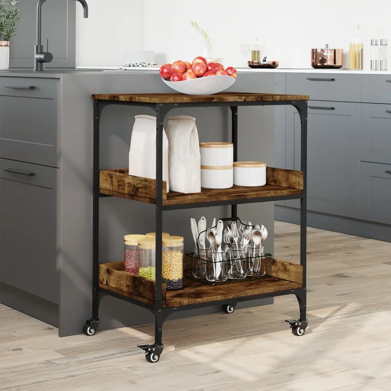 Kitchen Trolley Smoked Oak 60x41x80,5 cm Engineered Wood