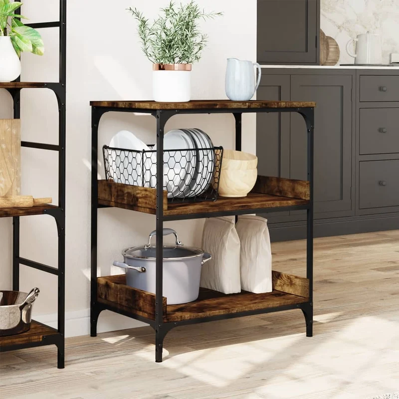 Kitchen Trolley Smoked Oak 60x41x80,5 cm Engineered Wood
