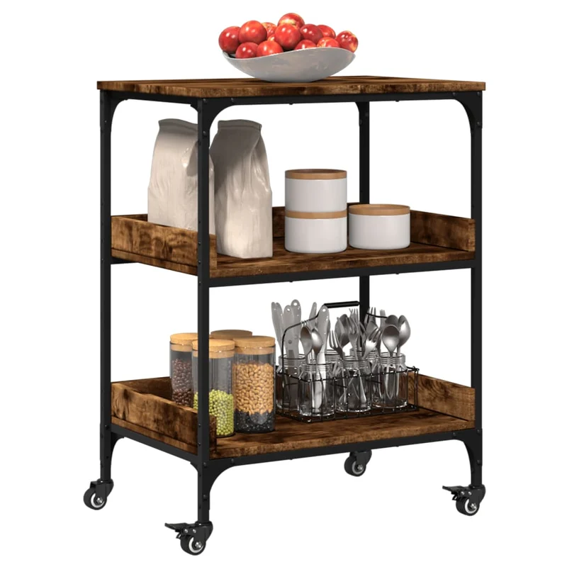 Kitchen Trolley Smoked Oak 60x41x80,5 cm Engineered Wood