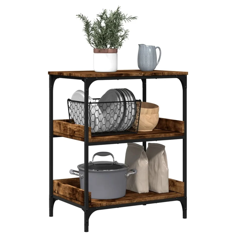 Kitchen Trolley Smoked Oak 60x41x80,5 cm Engineered Wood