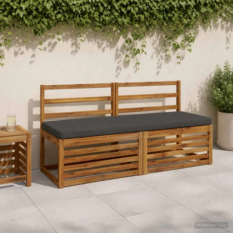 1-Piece Bench Cushion VUGHT 100% Polyester Anthracite