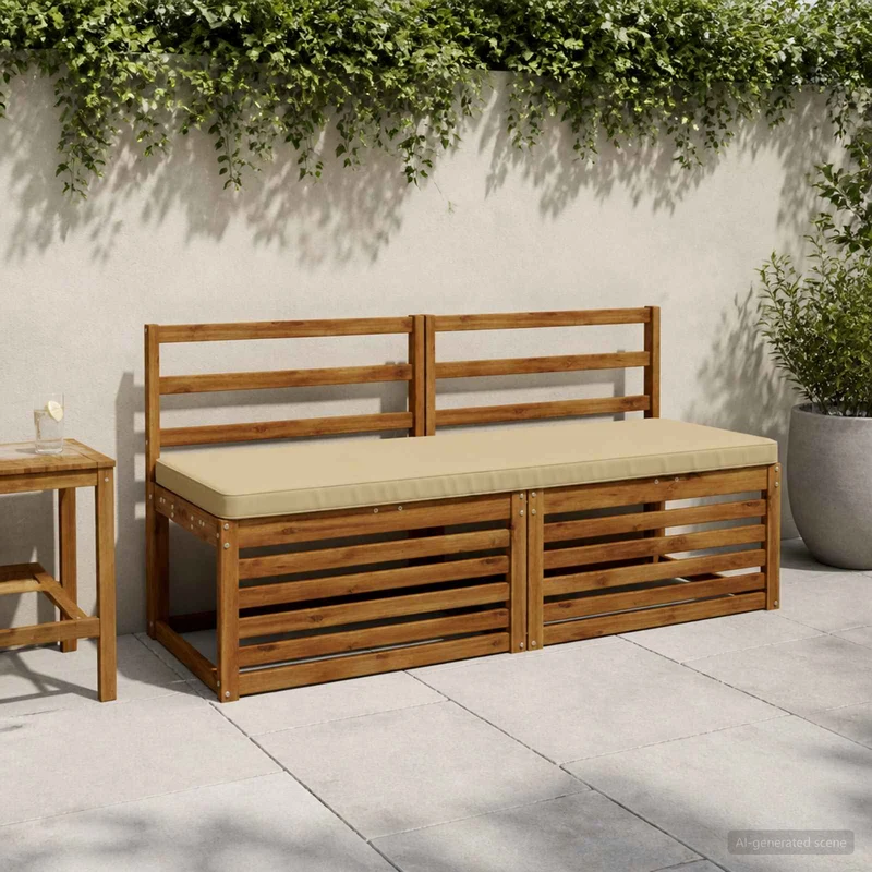 1-Piece Bench Cushion VUGHT 100% Polyester Beige
