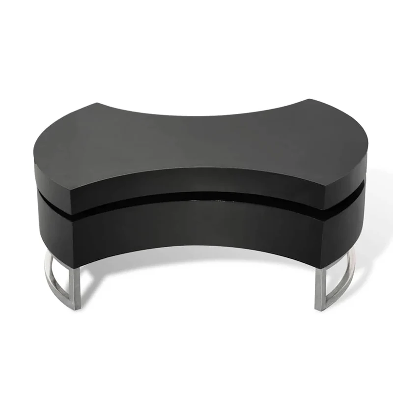 Coffee Table Shape-Adjustable High Gloss Black
