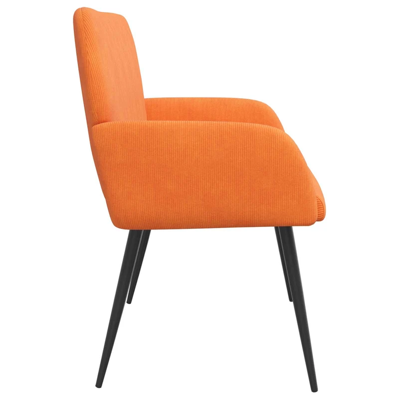 2 Seater Sofa with Metal Legs 2-Seater Orange Corduroy Fabric