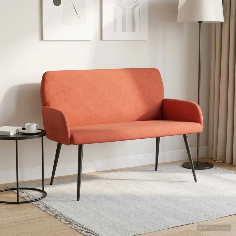 2 Seater Sofa with Metal Legs 2-Seater Red Orange
