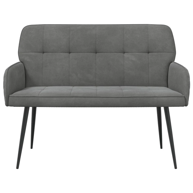 2 Seater Sofa with Metal Legs 2-Seater Dark Grey Velvet