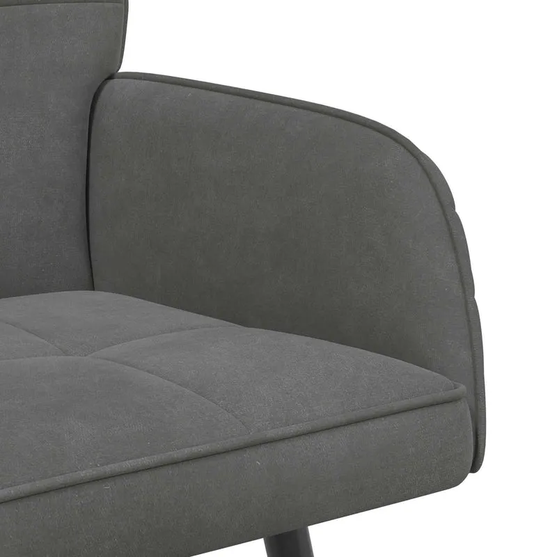 2 Seater Sofa with Metal Legs 2-Seater Dark Grey Velvet