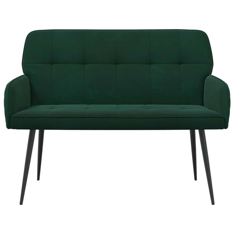 2 Seater Sofa with Metal Legs 2-Seater Dark Green Velvet