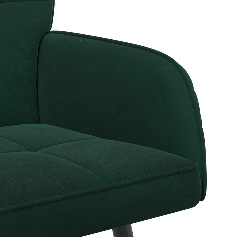 2 Seater Sofa with Metal Legs 2-Seater Dark Green Velvet