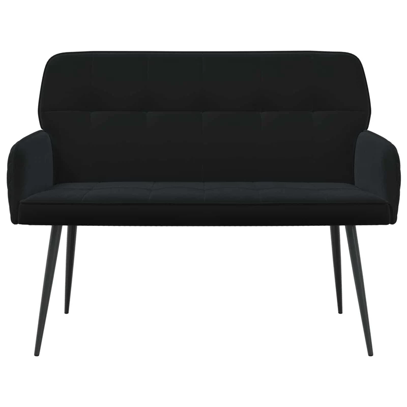 2 Seater Sofa with Metal Legs 2-Seater Black Velvet