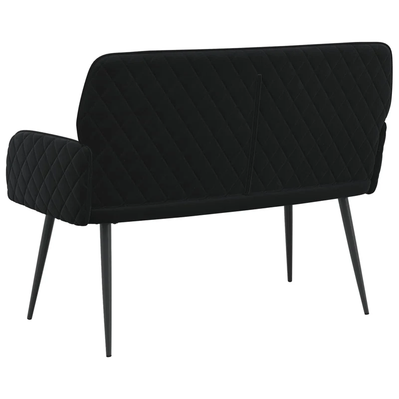 2 Seater Sofa with Metal Legs 2-Seater Black Velvet