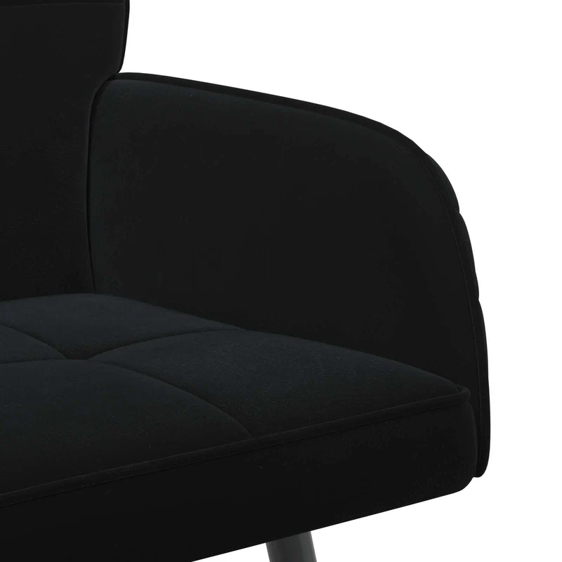 2 Seater Sofa with Metal Legs 2-Seater Black Velvet