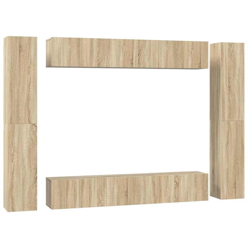 10 Piece TV Cabinet Set Sonoma Oak Engineered Wood