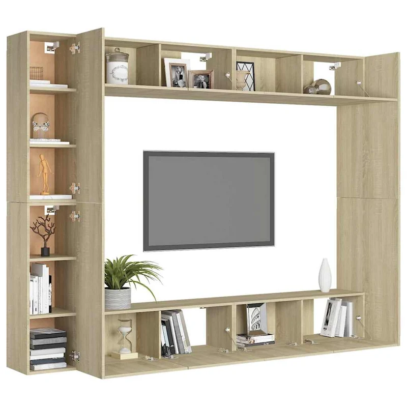 8 Piece TV Cabinet Set Sonoma Oak Engineered Wood