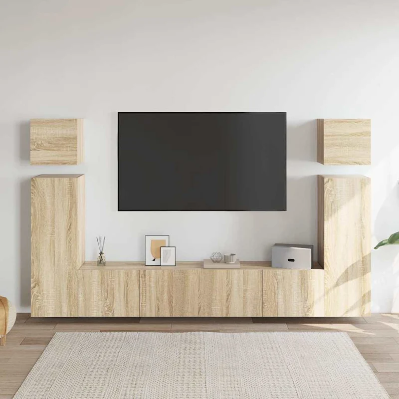 8 Piece TV Cabinet Set Sonoma Oak Engineered Wood