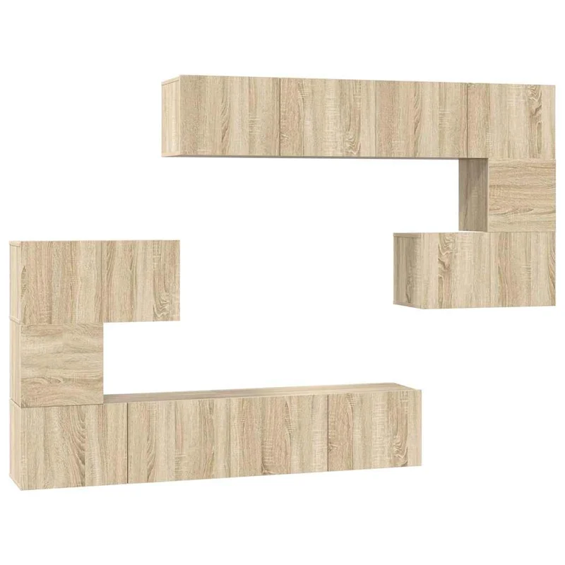 8 Piece TV Cabinet Set Sonoma Oak Engineered Wood