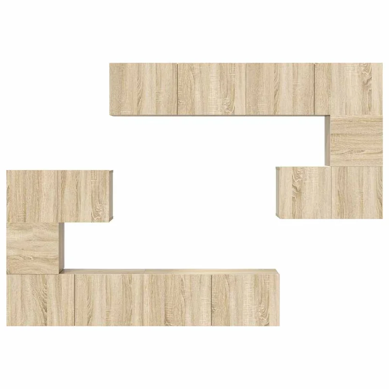 8 Piece TV Cabinet Set Sonoma Oak Engineered Wood