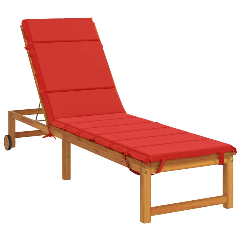 Sunlounger Cushion GEMERT 100% Polyester Red 200 x 55 x 3 cm