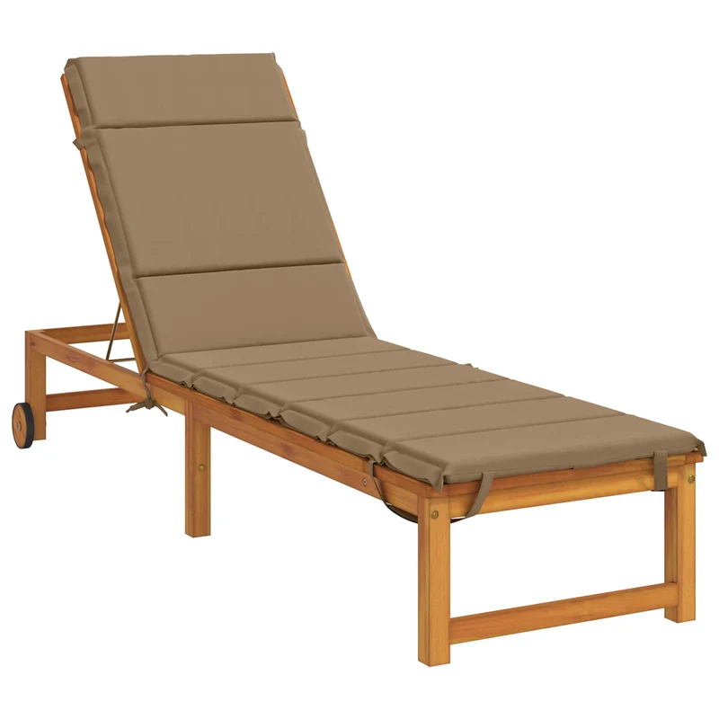 Sunlounger Cushion GEMERT 100% Polyester Taupe 200 x 55 x 3 cm