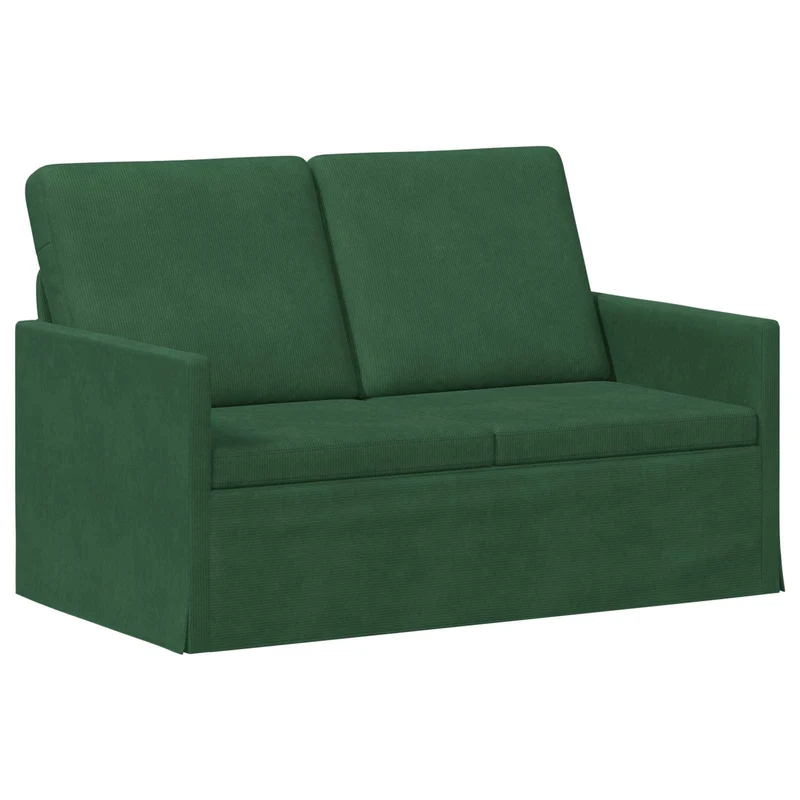 Sofa Set 2 pcs Jungle Green Corduroy Fabric