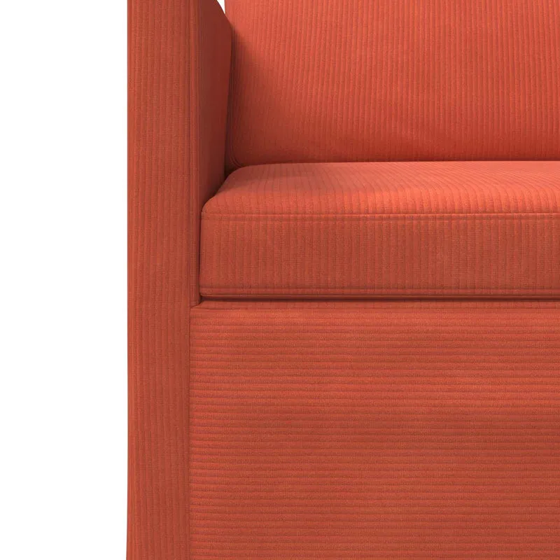 Sofa Set 2 pcs Red Orange Corduroy Fabric