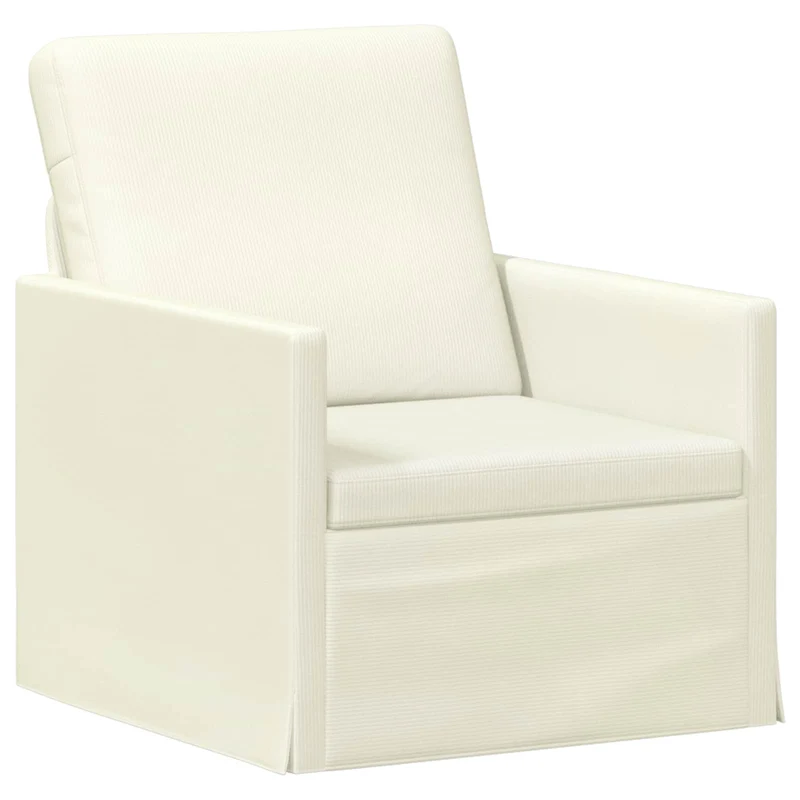 Sofa Set 2 pcs Cream Corduroy Fabric
