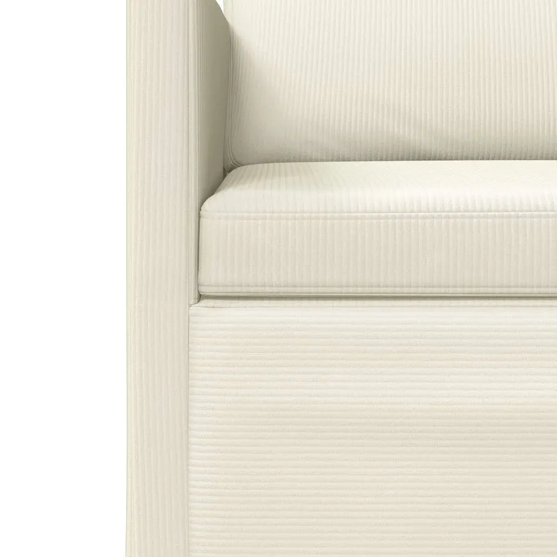 Sofa Set 2 pcs Cream Corduroy Fabric