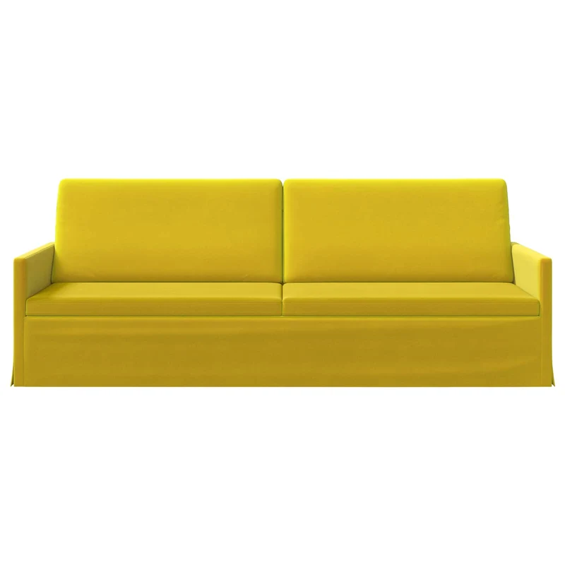 3 Seater Sofa Yellow 220 x 81 x 82 cm Velvet