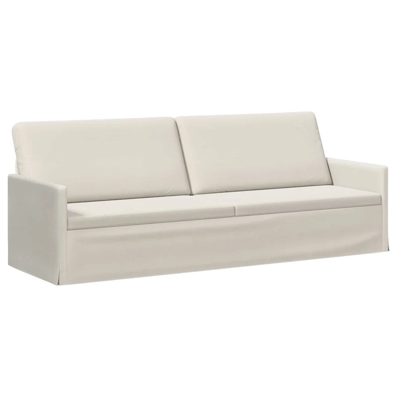 3 Seater Sofa Cream 220 x 81 x 82 cm Velvet