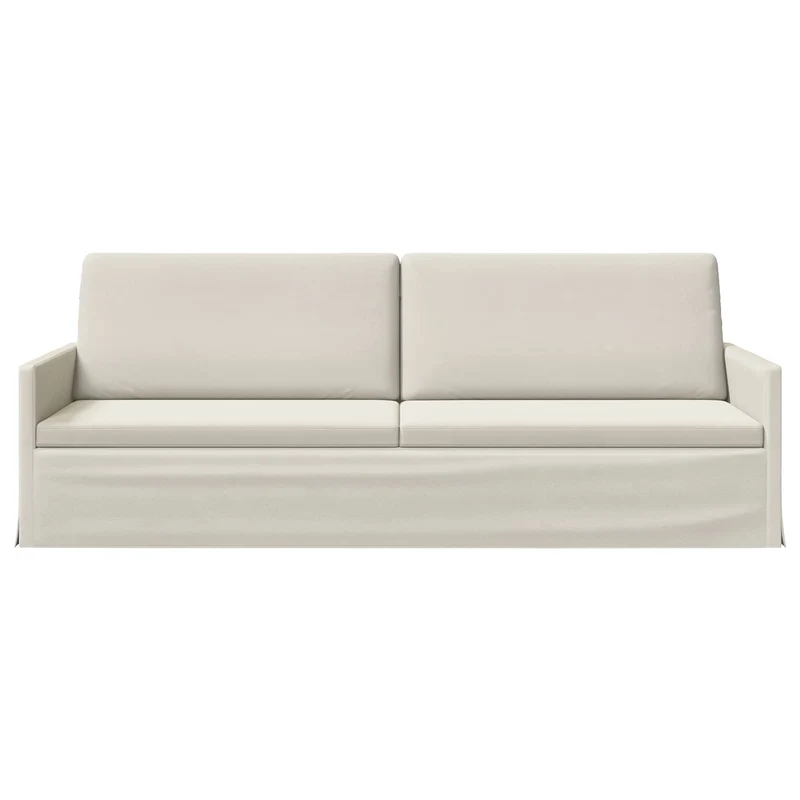 3 Seater Sofa Cream 220 x 81 x 82 cm Velvet