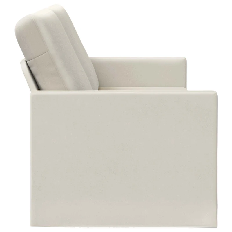 3 Seater Sofa Cream 220 x 81 x 82 cm Velvet