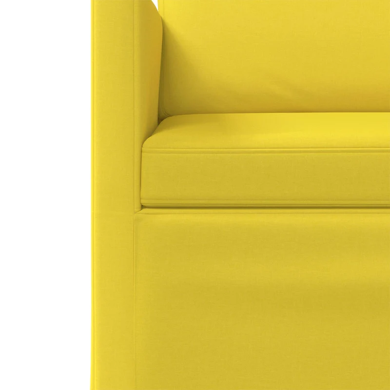 Sofa Set 2 pcs Light Yellow Fabric