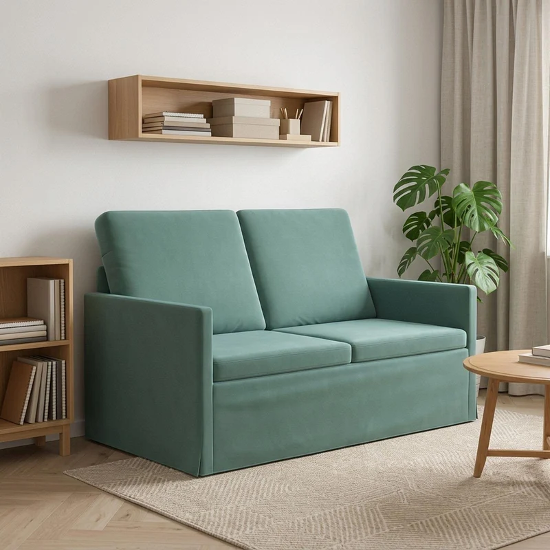 2 Seater Sofa Sea Green 130 x 81 x 82 cm Velvet