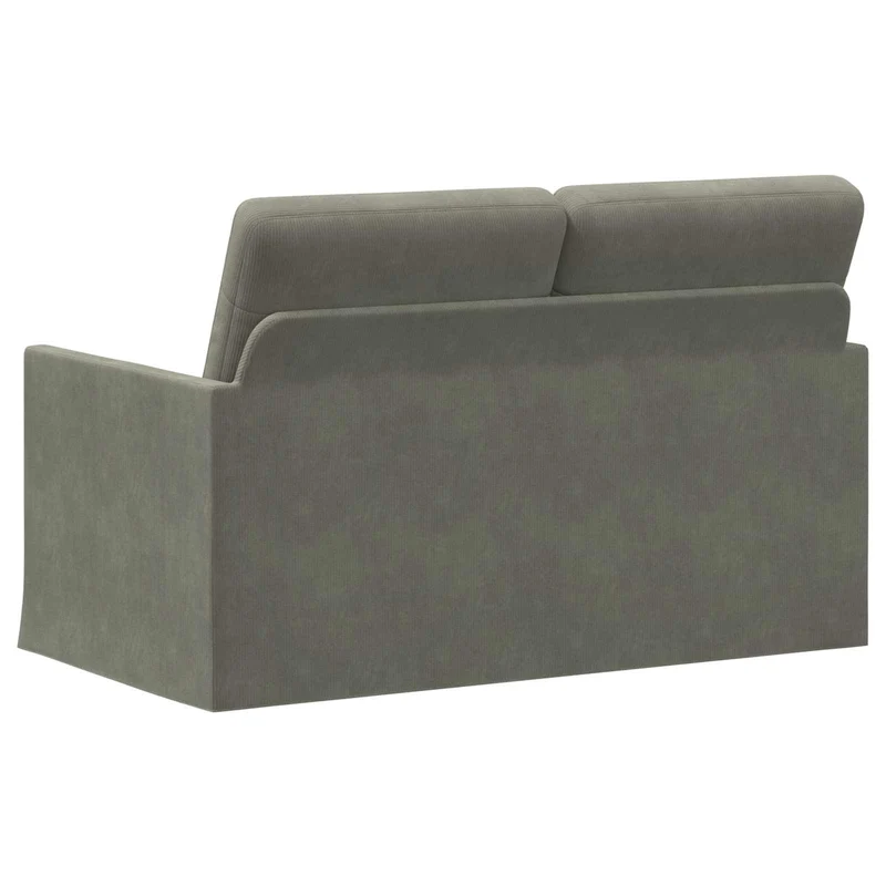 2 Seater Sofa Light Grey 130 x 81 x 82 cm Corduroy Fabric
