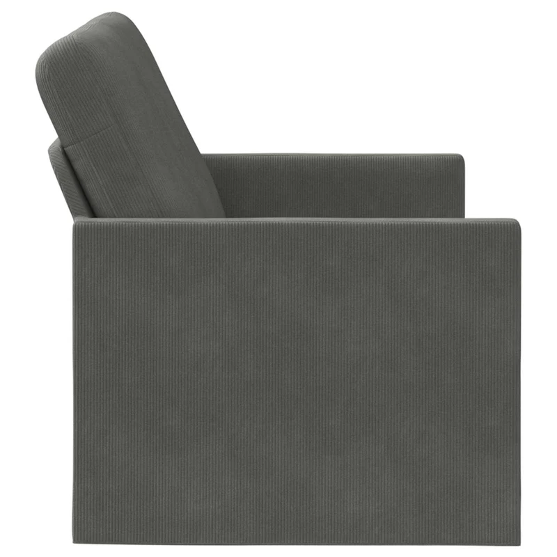 2 Seater Sofa Dark Grey 130 x 81 x 82 cm Corduroy Fabric