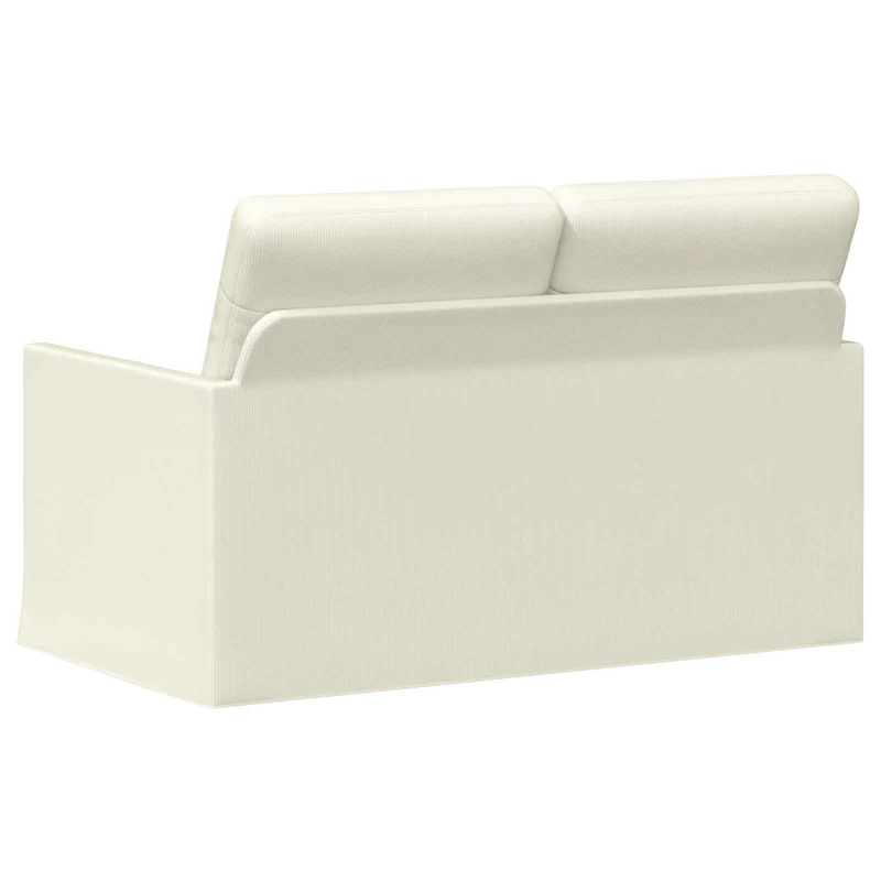 2 Seater Sofa Cream 130 x 81 x 82 cm Corduroy Fabric
